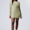 Hot Weekday Short Knitted Linen Blend Dress