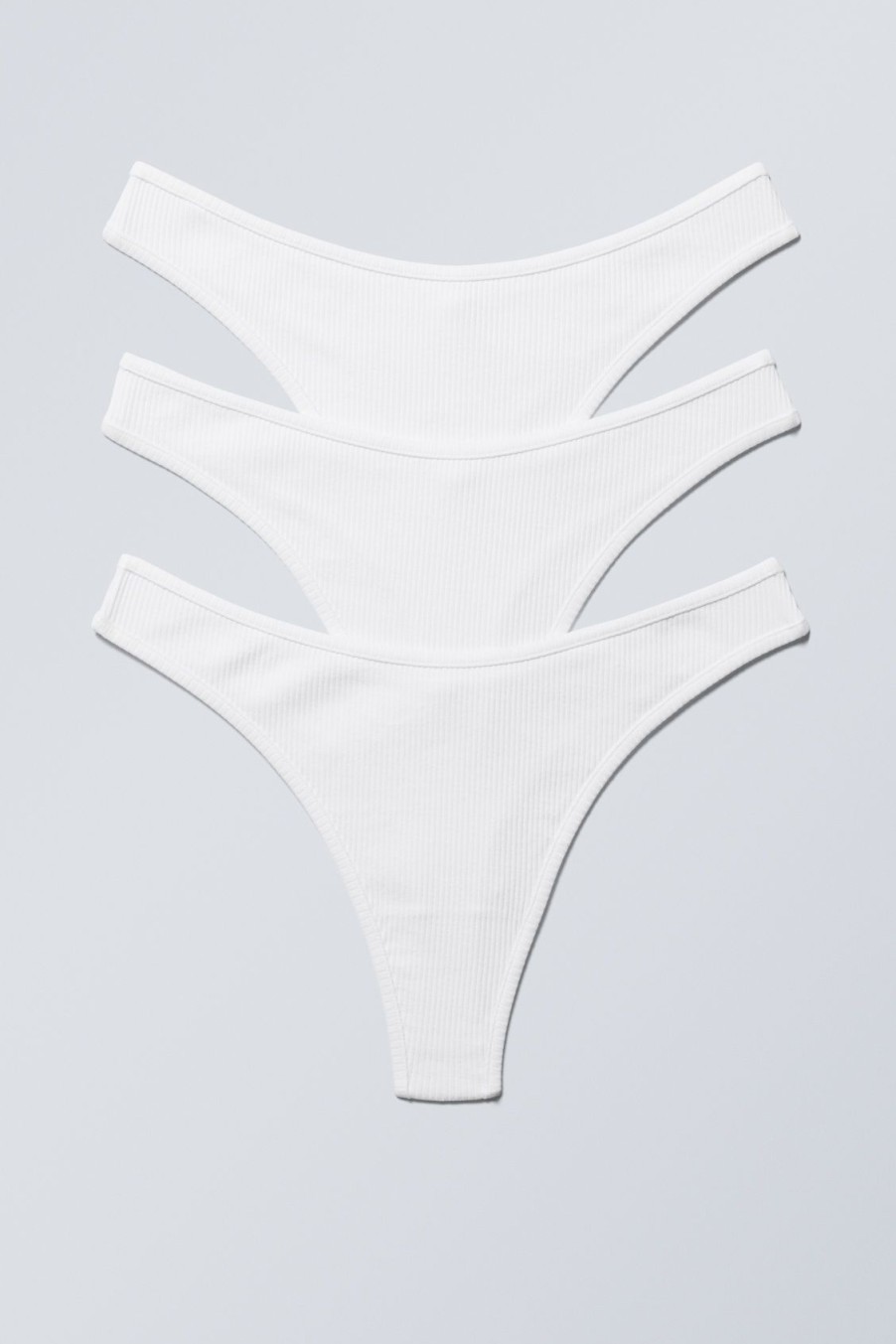 Hot Weekday 3-Pack Rib Cotton Thongs