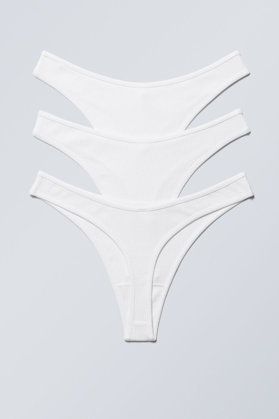 Hot Weekday 3-Pack Rib Cotton Thongs