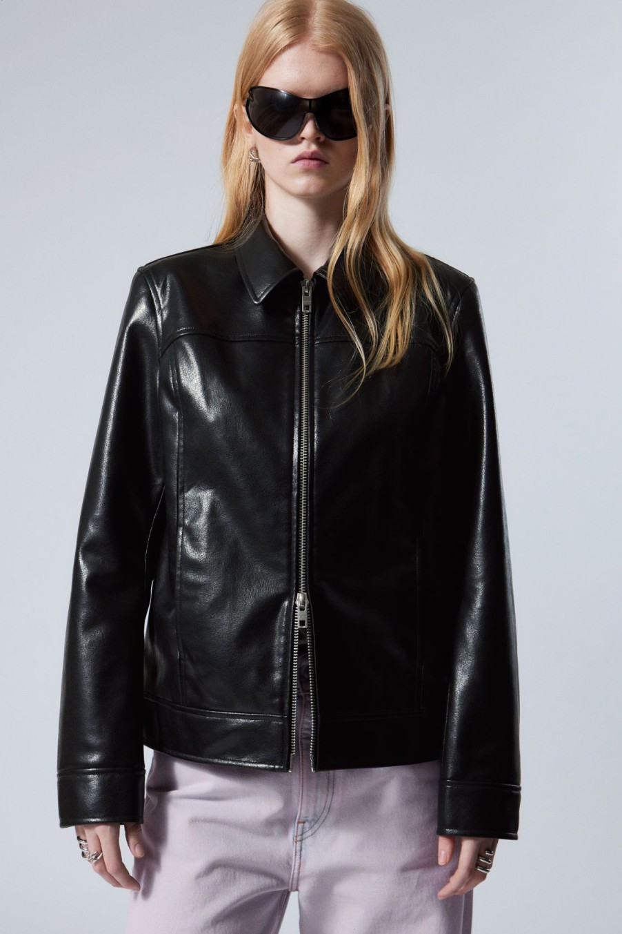 Best Weekday Regular Fit Faux Leather Jacket