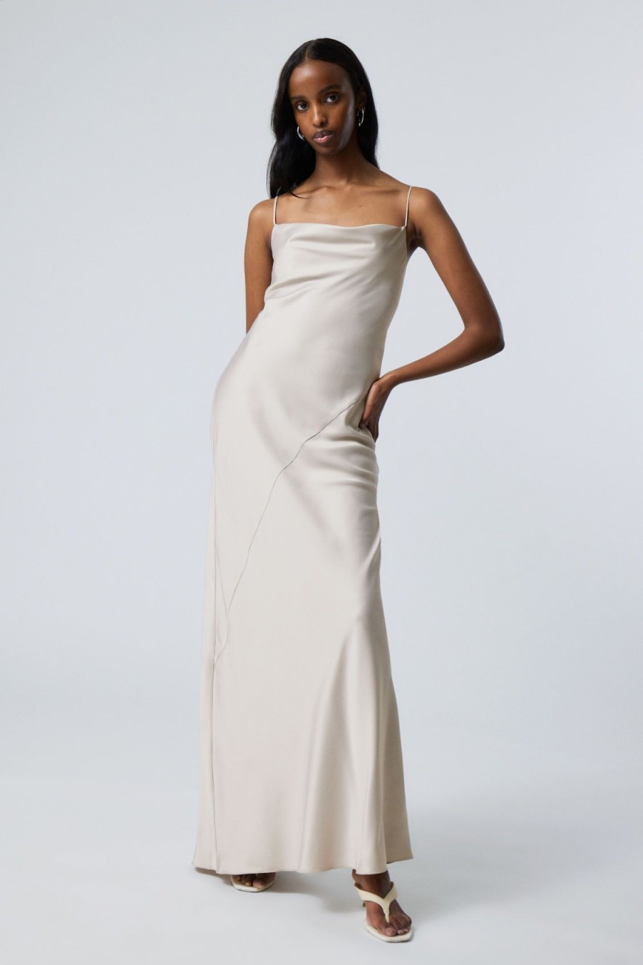 Online Weekday Maxi Satin Slip Dress