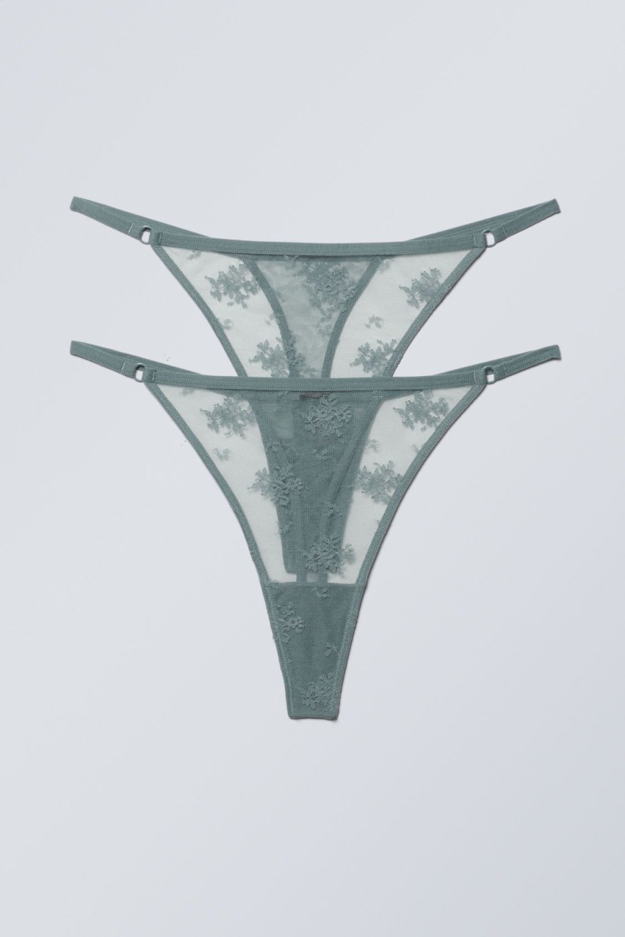 Clearance Weekday 2-Pack Lace Tanga Thongs