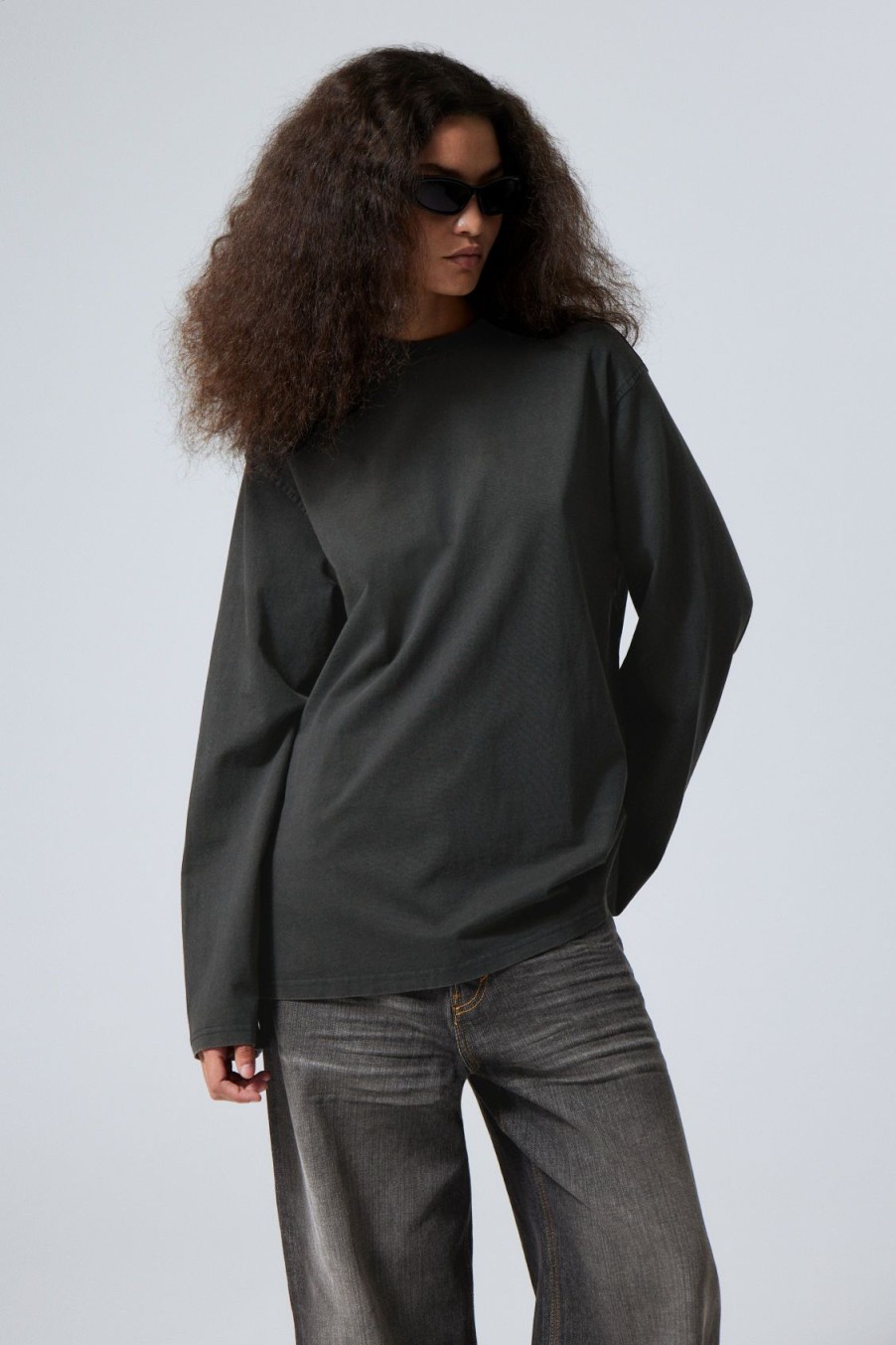 New Weekday Oversized Washed Long Sleeve Top