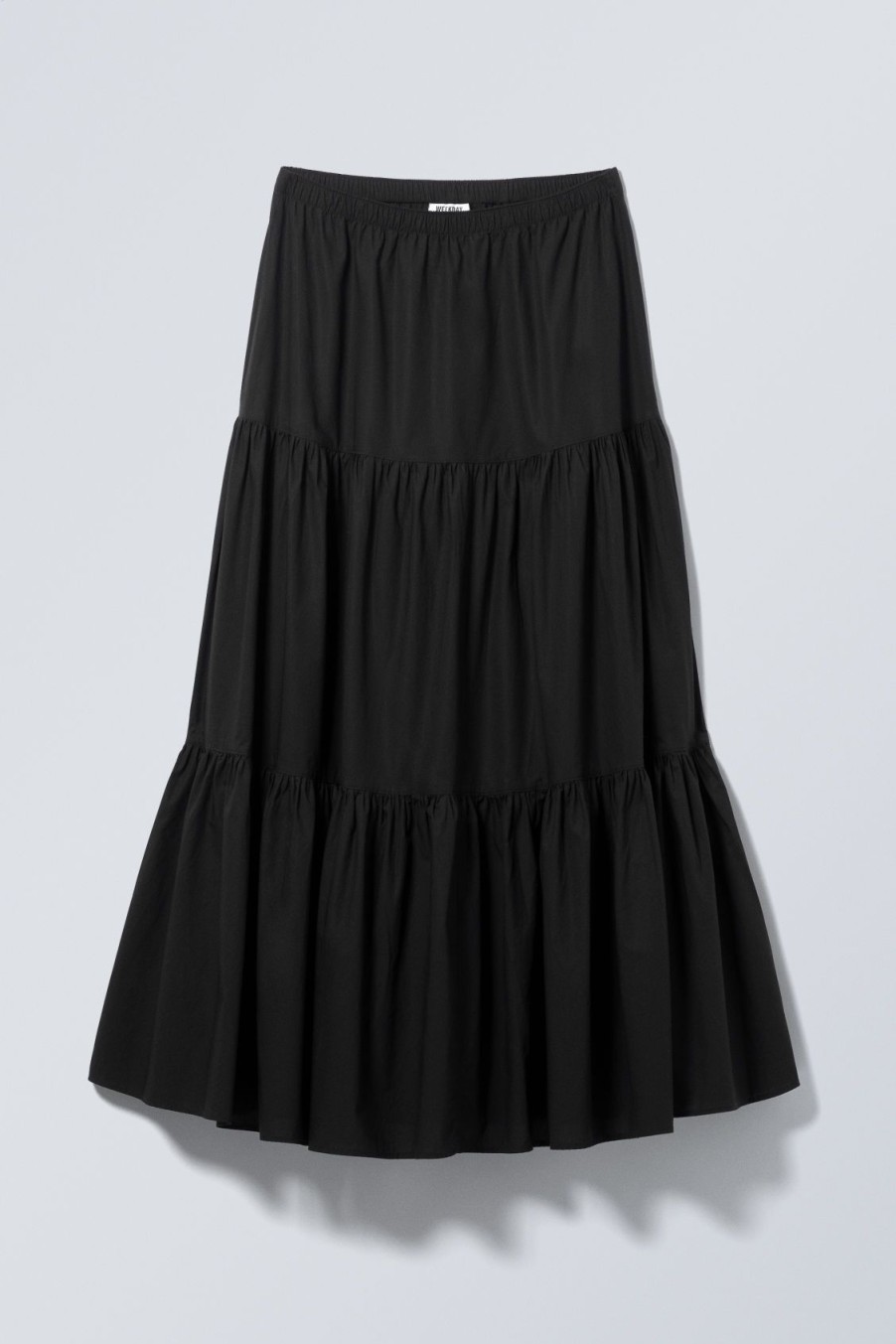 Hot Weekday Tiered Maxi Poplin Skirt