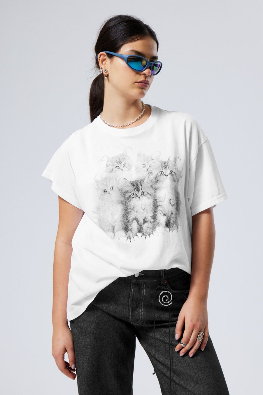 Online Weekday Oversized Printed T-Shirt