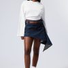 New Weekday Short Denim Wrap Skirt