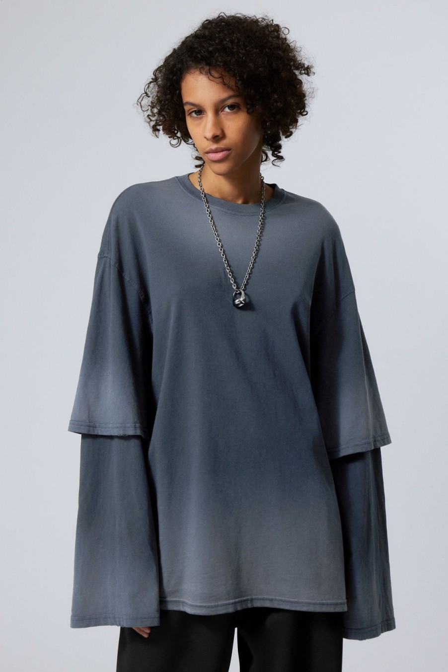 New Weekday Oversized Double Dyed Longsleeve Top