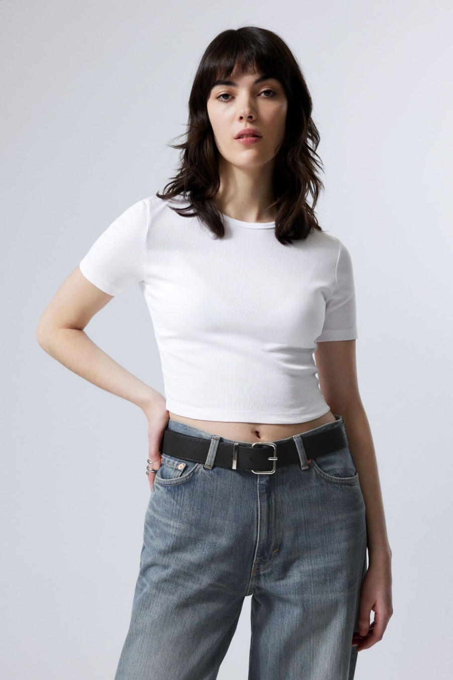 Online Weekday Mini Rib Crop Top