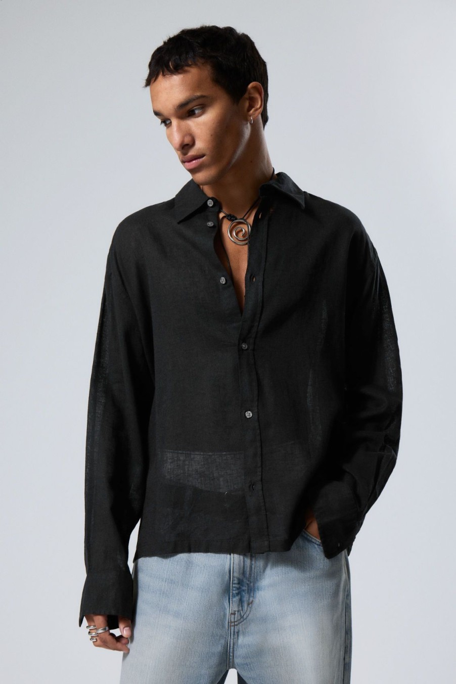 Wholesale Weekday Oversized Boxy Linen Blend Shirt