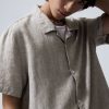 Hot Weekday Loose Short Sleeve Linen Blend Shirt