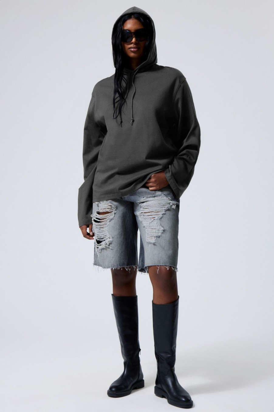 Best Weekday Oversized Hooded Long Sleeve