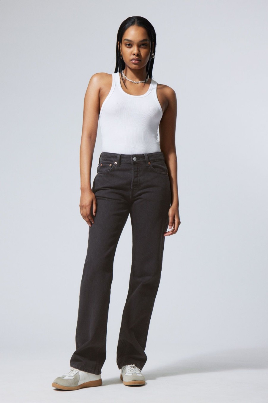 Hot Weekday Pin Mid Straight Jeans