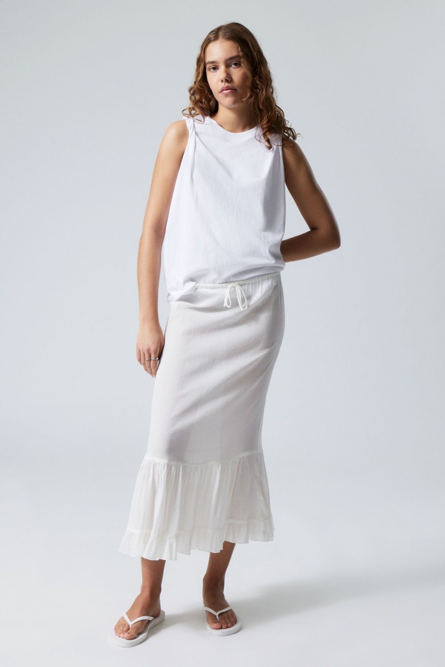 Clearance Weekday Sheer Tiered Crepe Skirt