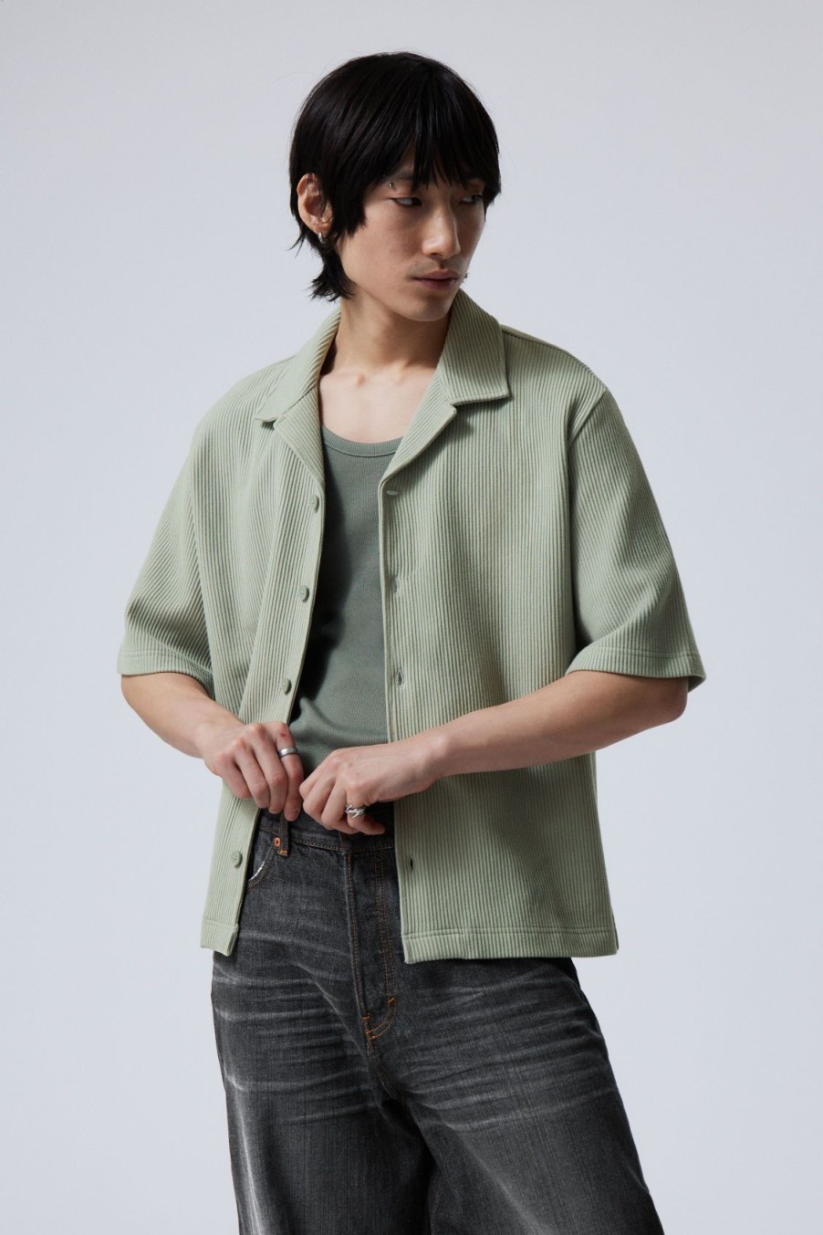 Clearance Weekday Rib Relaxed Resort Shirt