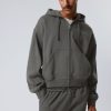 Online Weekday Boxy Midweight Zip Hoodie