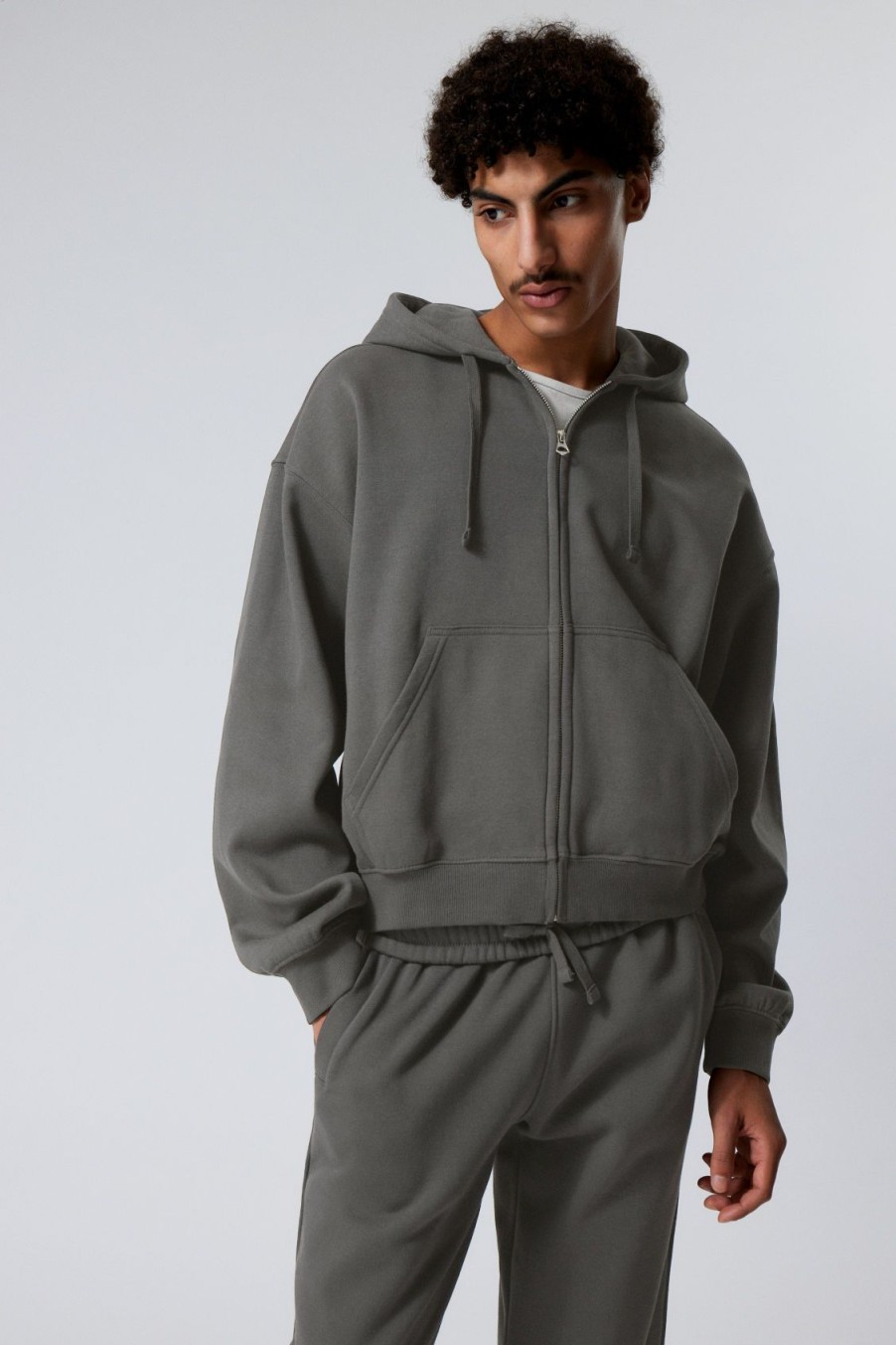 Online Weekday Boxy Midweight Zip Hoodie