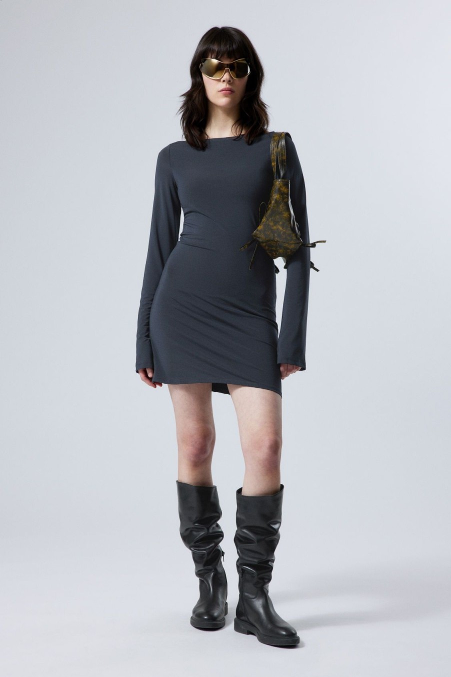 Clearance Weekday Era Boat Neck Mini Dress