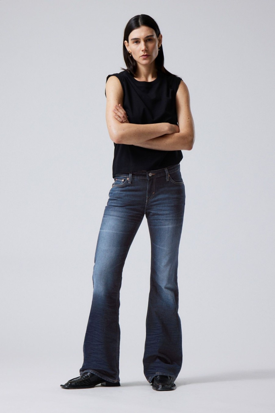 Wholesale Weekday Nova Low Bootcut Wrinkle Jeans