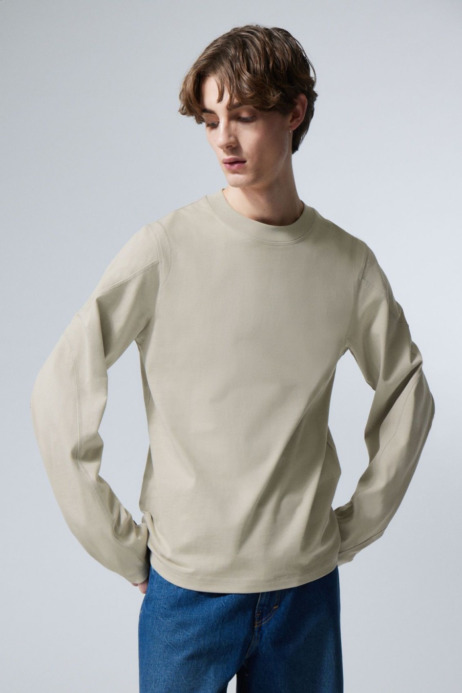 Wholesale Weekday Greg Panel Long Sleeve Top