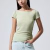 Online Weekday Sheer Short Sleeve Top