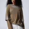 New Weekday Oversized Double Dyed Longsleeve Top