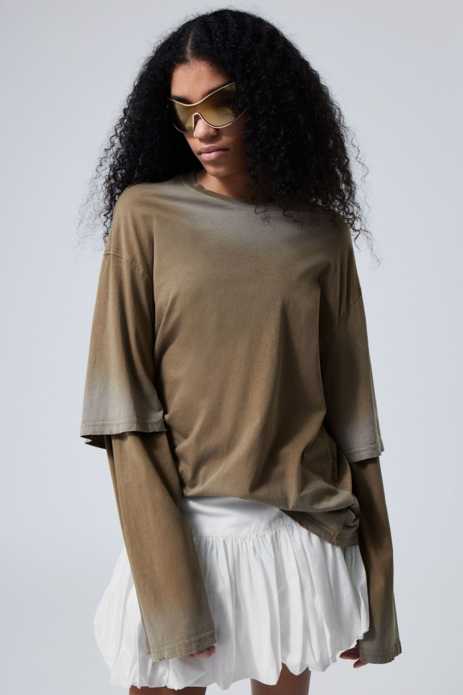 New Weekday Oversized Double Dyed Longsleeve Top