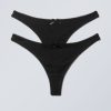 Clearance Weekday 2-Pack Pointelle Cotton Thongs