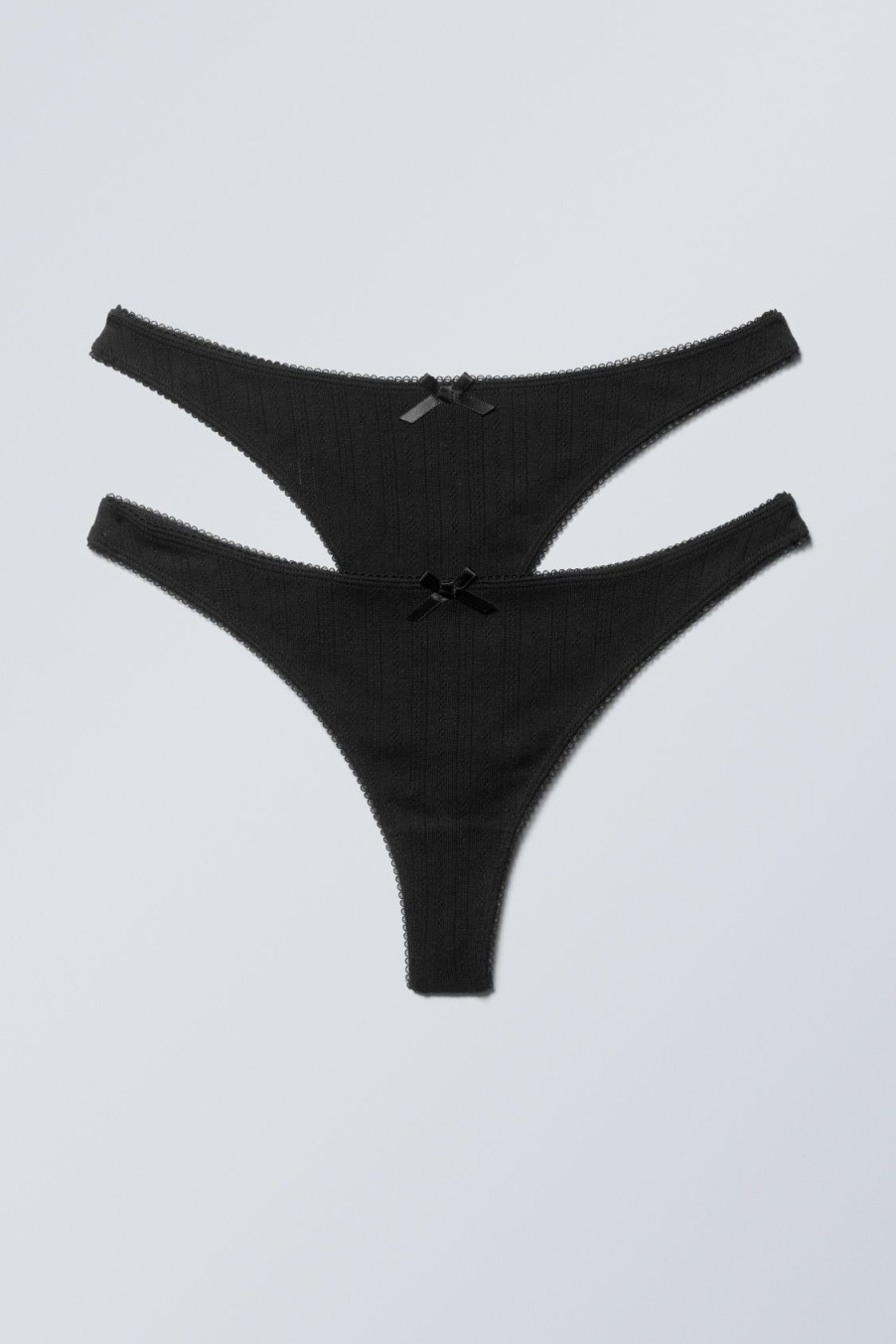 Clearance Weekday 2-Pack Pointelle Cotton Thongs