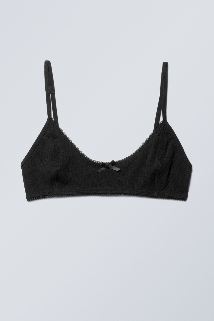 Hot Weekday Pointelle Scooped Cotton Bra