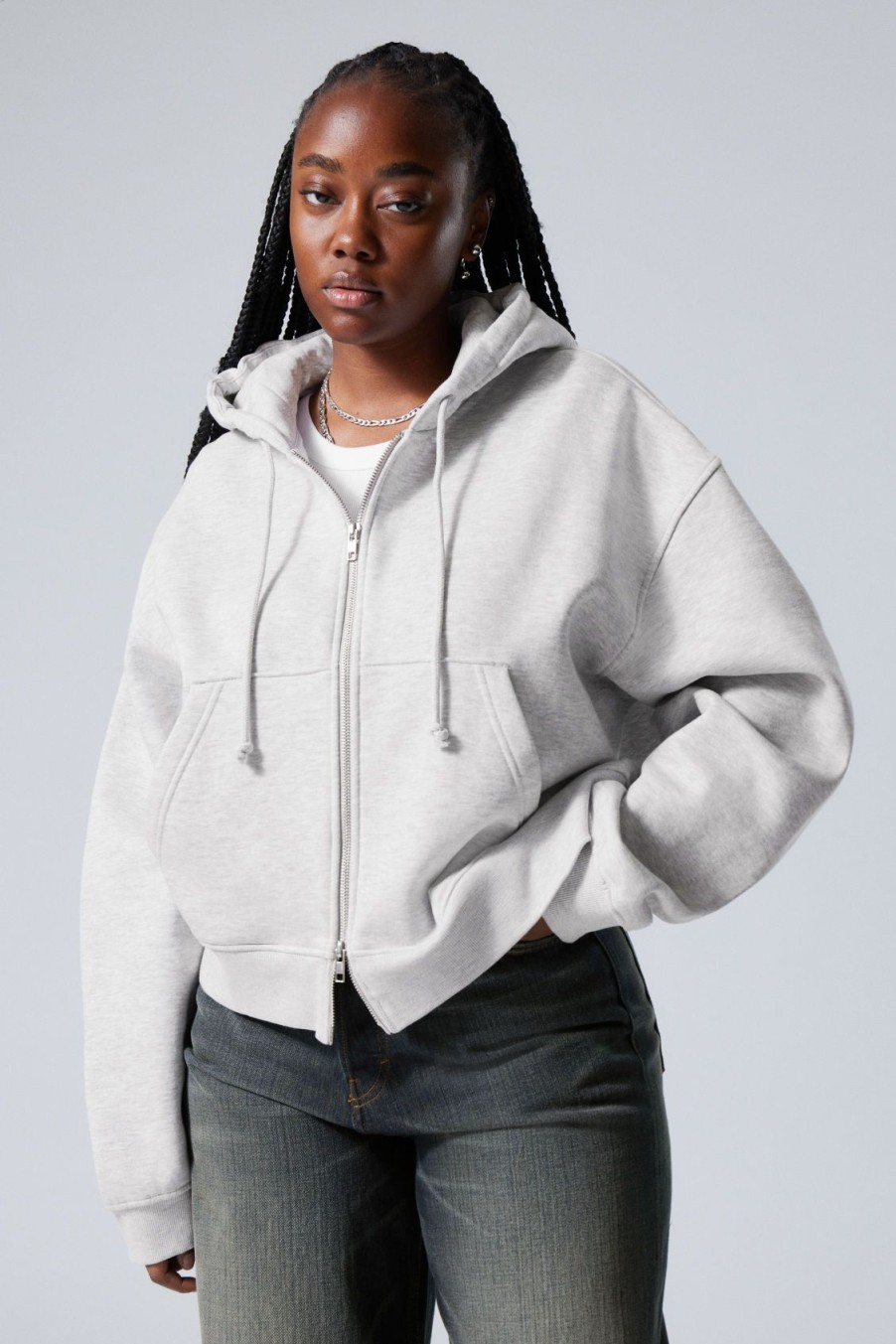 Wholesale Weekday Essence Boxy Zip Hoodie