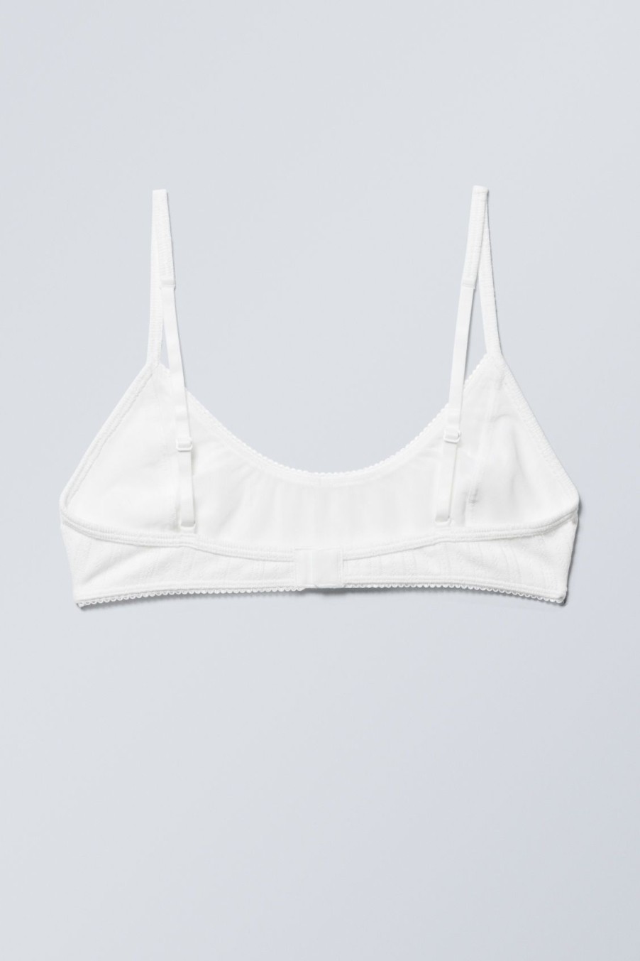 New Weekday Pointelle Scooped Cotton Bra