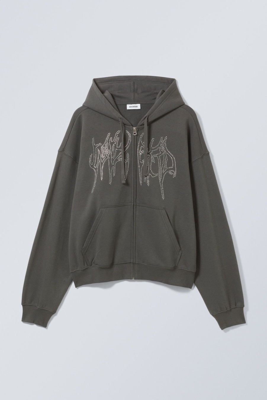 Online Weekday Boxy Graphic Zip Hoodie