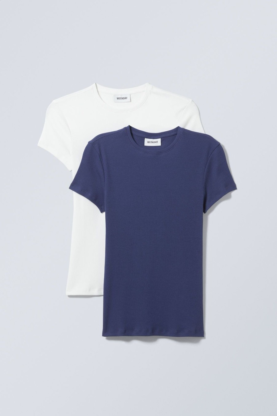 Clearance Weekday 2-Pack Close Fitted Rib T-Shirt