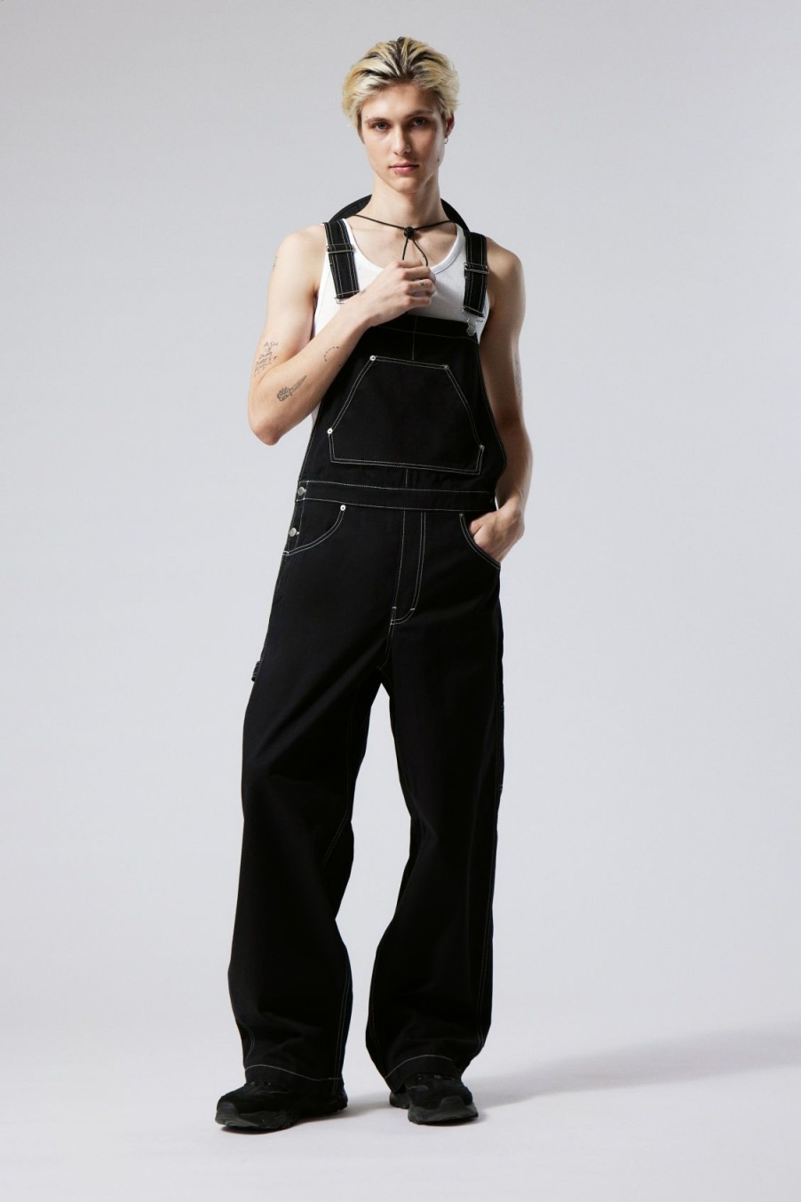 Hot Weekday Astro Loose Canvas Dungarees