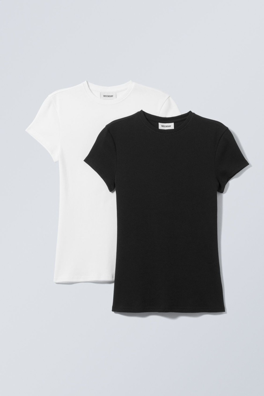 Best Weekday 2-Pack Close Fitted Rib T-Shirt