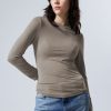 Clearance Weekday Soft Brushed Long Sleeve Top