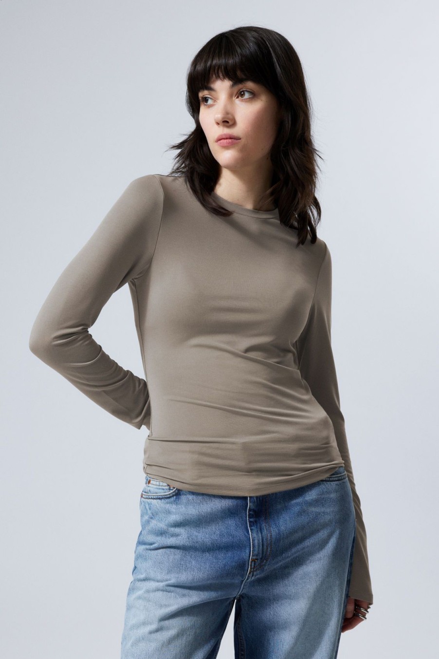 Clearance Weekday Soft Brushed Long Sleeve Top