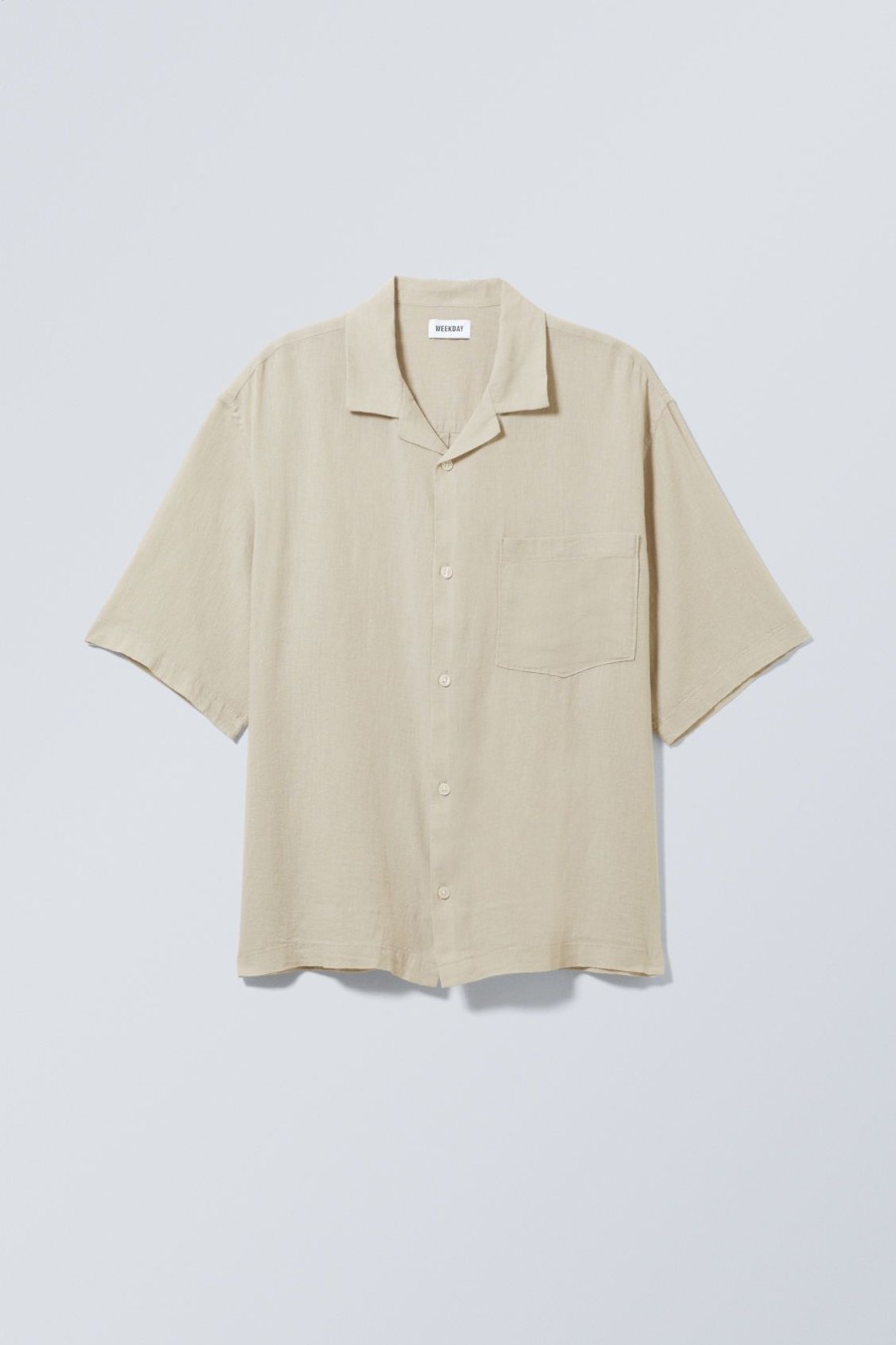 Clearance Weekday Oversized Linen Short Sleeve Shirt