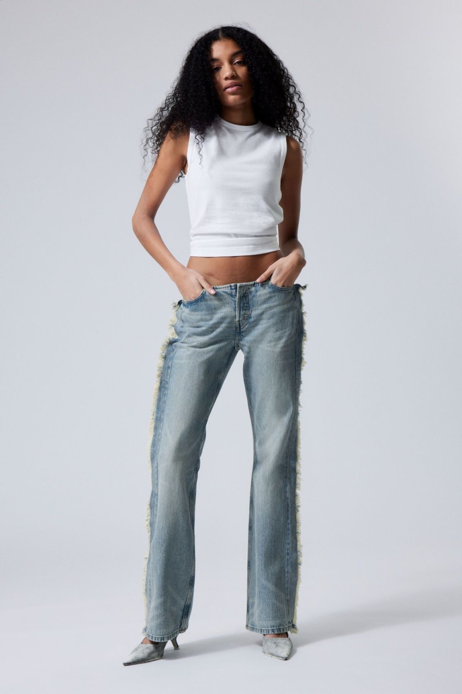 Wholesale Weekday Nova Slim Bootcut Frayed Jeans