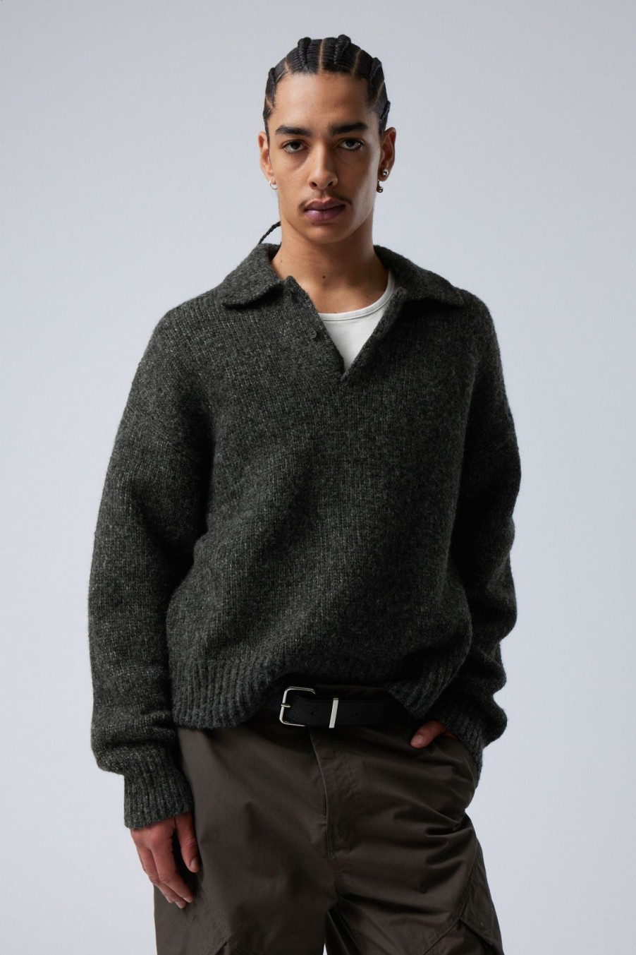 Best Weekday Bobby Relaxed Knitted Polo Sweater