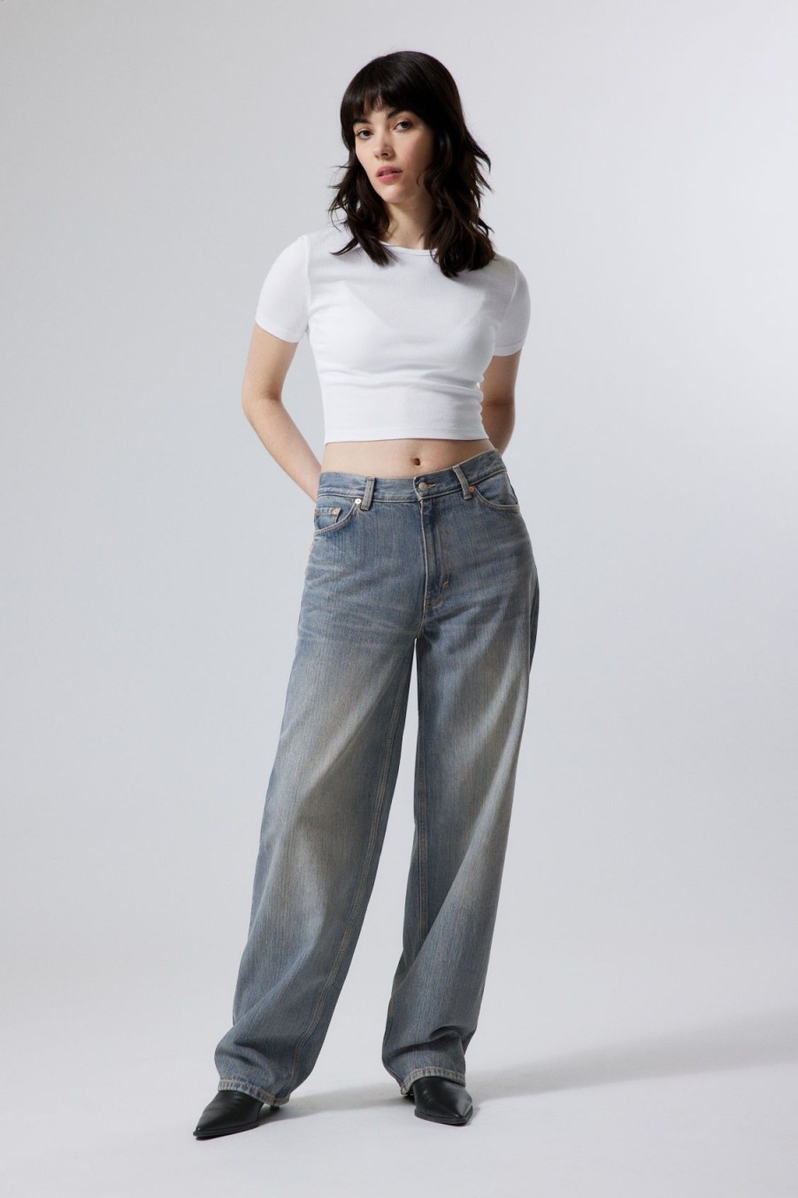 Clearance Weekday Rail Mid Loose Straight Jeans