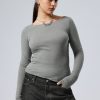 Wholesale Weekday Linen Blend Long Sleeve Top