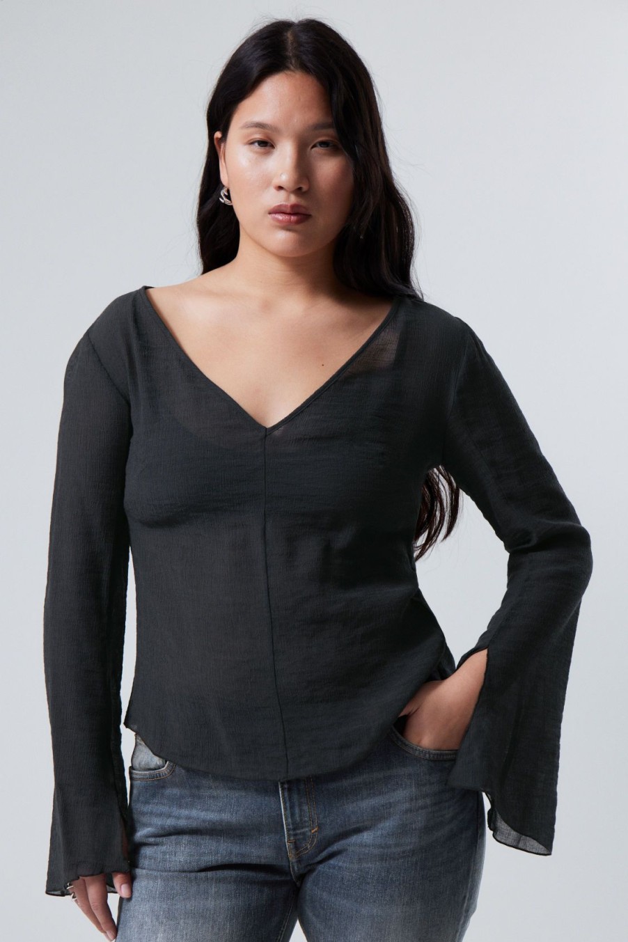 Hot Weekday Sophia Open Back Blouse