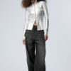 Best Weekday Angie Silver Coated Longsleeve Cardigan