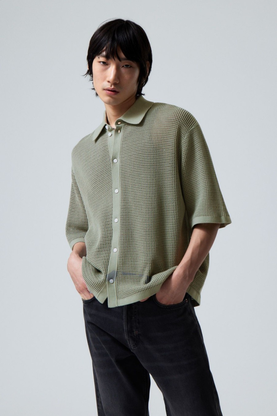 Clearance Weekday Regular Crochet Short Sleeve Shirt